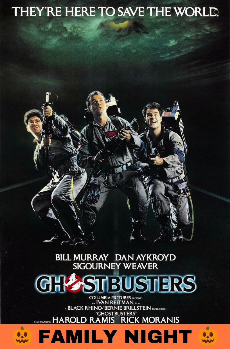 Ghostbusters film poster for Cinema of Horrors Drive-In