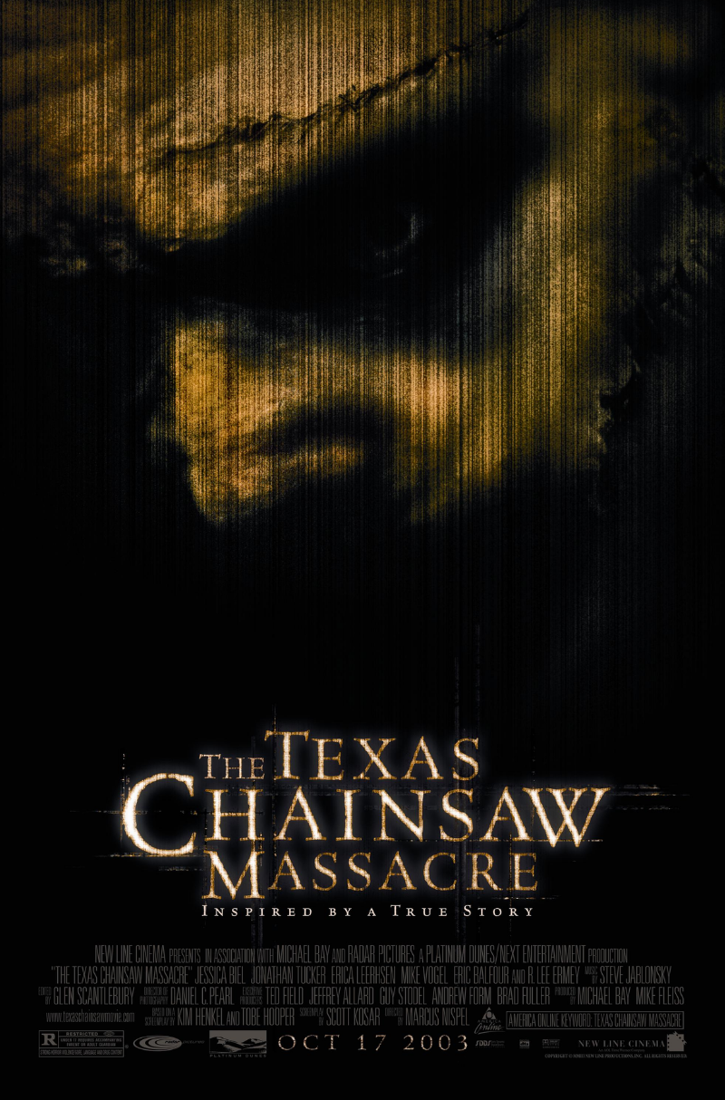 Texas Chainsaw Massacre horror film poster at Halloween Drive-In